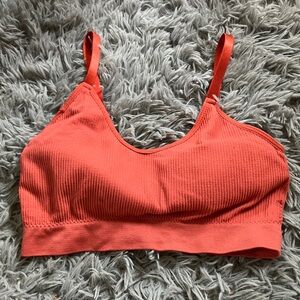 Angelina Coral Ribbed Top/ Bralette s/m